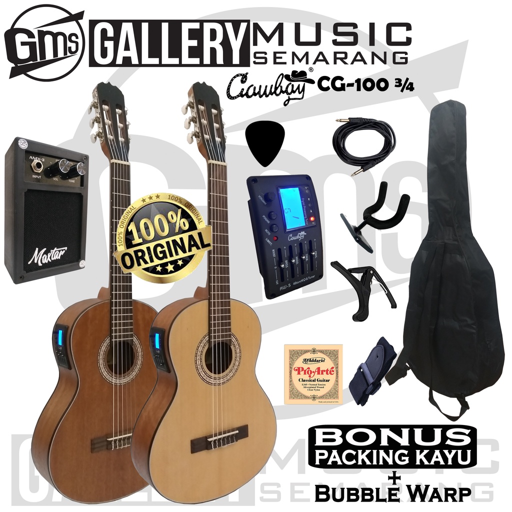 ORIGINAL!!! Gitar Klasik Elektrik Import Merk Cowboy CG-100 ¾ NA CG 100 ¾ NS 3per4 Cowboy AW-5