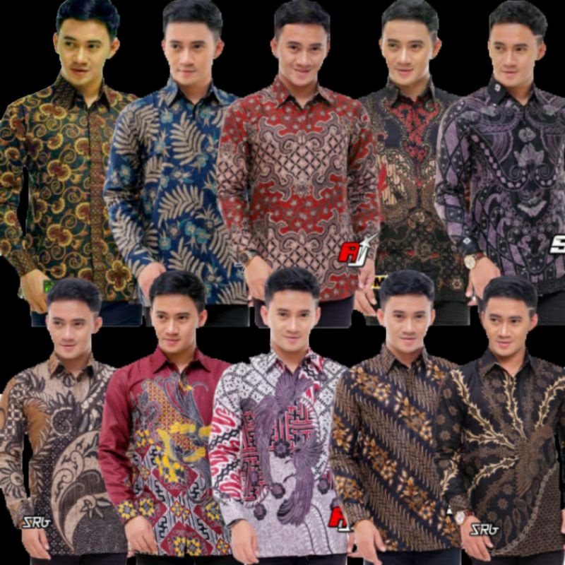 KEMEJA BATIK PRIA LENGAN PANJANG SIZE M L XL XXL BSWART BATIK HRBO26 KENONGO HEM BATIK