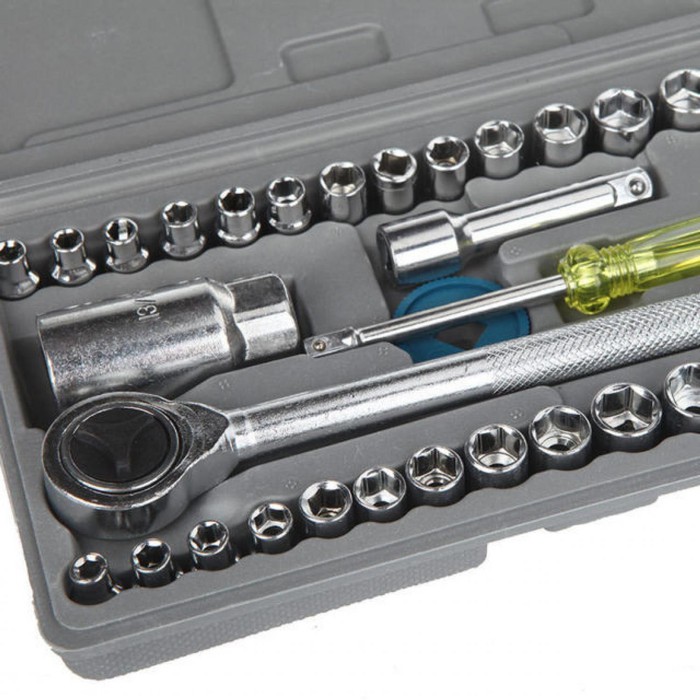 Kunci Pas 40 Pc Multipurpose Socket Wrench Set Ratchet -PH09