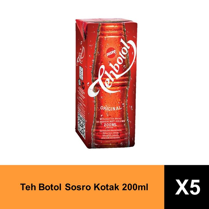 Teh Botol Sosro Kotak 200ml x5 Shopee Indonesia