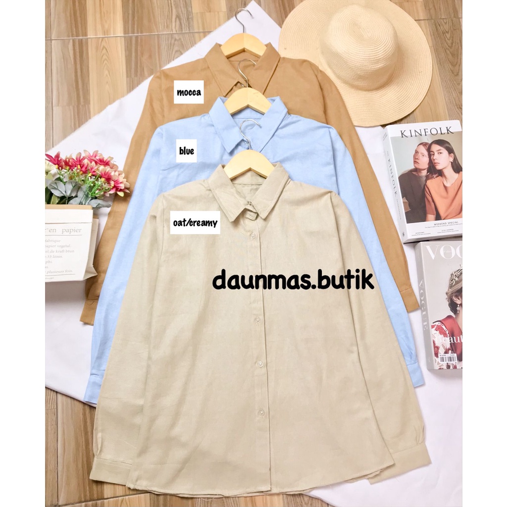 1KG MUAT 5PCS | BASIC KEMEJA OVERSIZE LINEN FASHION WANITA GROSIR OOTD SELEBGRAM HITS TERBEST SELLER