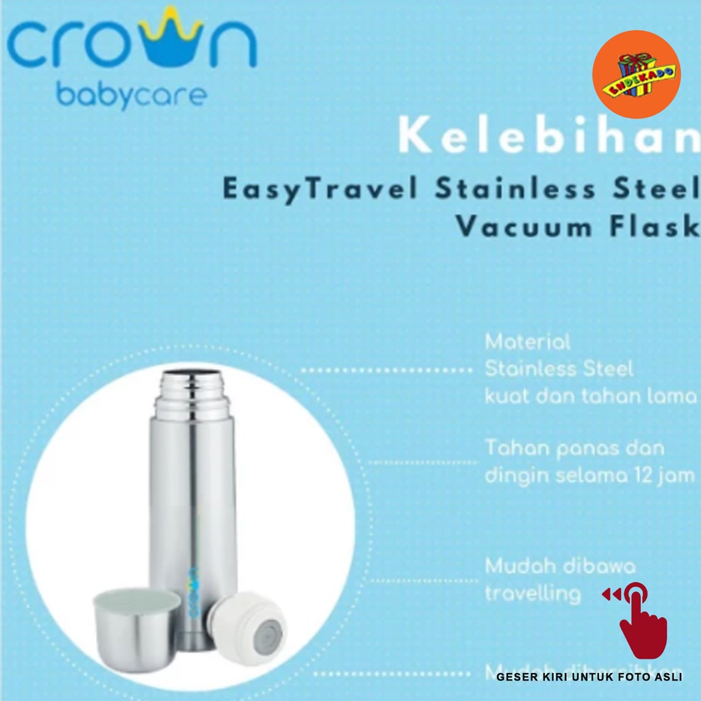 CROWN EASY TRAVEL VACUUM FLASK CR 1538 -CR 1638 - CR 1738 - Termos Air