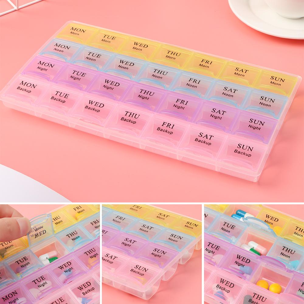 Preva Pill Case Storage Organizer Tempat Penyimpanan Obat 28slot Dispenser Tablet Obat