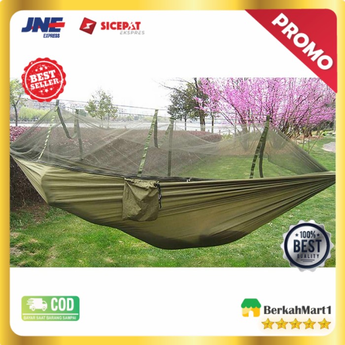 Hammock Parasut dengan Net Anti Nyamuk