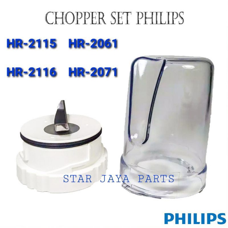 1SET GELAS BUMBU +PISAU BLENDER PHILIPS HR 2061 2071 2115 2116