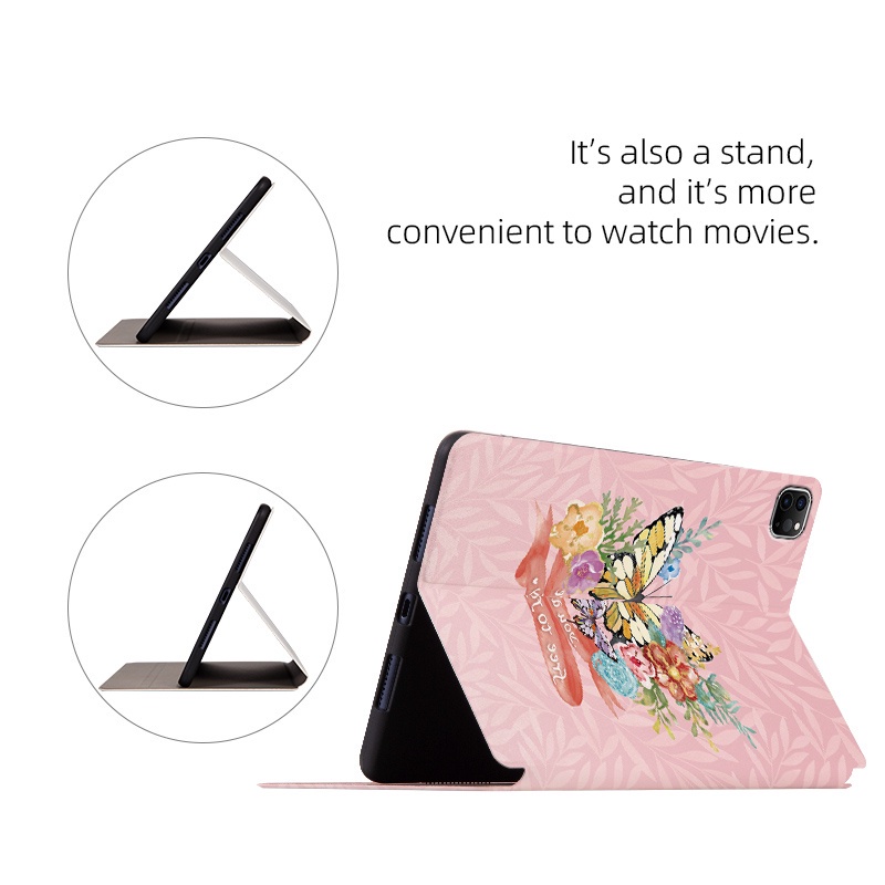 Casing Kulit Untuk iPad Pro 11 2021 2020 2018 Tablet Flip Casing Untuk iPad Pro 11-inch 3rd 2nd 1st generation Fashion Fancy Color Butterfly Series Stand Cover