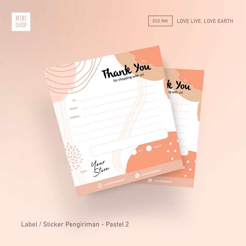 

150 pcs Stiker Label Pengiriman Custom tema Pastel 2 ( Shipping Sticker Aesthetic Murah )