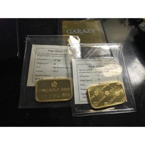 Emas Logam Mulia Batangan ANTAM Retro Horizontal 999.9 50 Gram