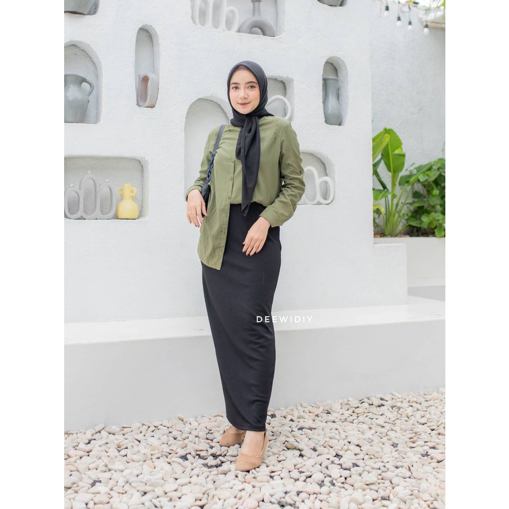 ROK SPAN KNIT PREMIUM ROK SPAN PANJANG ROK KERJA WANITA - KIRANA SKIRT DEEWIDIY