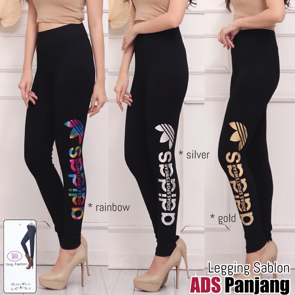 Legging wanita ADS #ads10 / Legging Wanita / Legging Jumbo Wanita / Legging Sablon Samping (ss) / ying fashion / legging panjang wanita