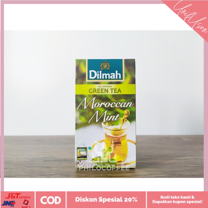 

⭐COD⭐ Teh Dilmah Moroccan Mint Tea 20 saset (20 Foil Enveloped x 1,5gr)