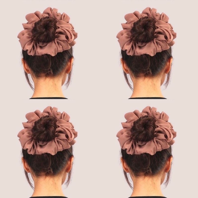 Scrunchie Hijab / Ikat Rambut / Konde Hijab / Ikat Rambut Warna Kunciran Cepol Scrunchie Kuncir Rambut Jumbo (Dikirim Random)