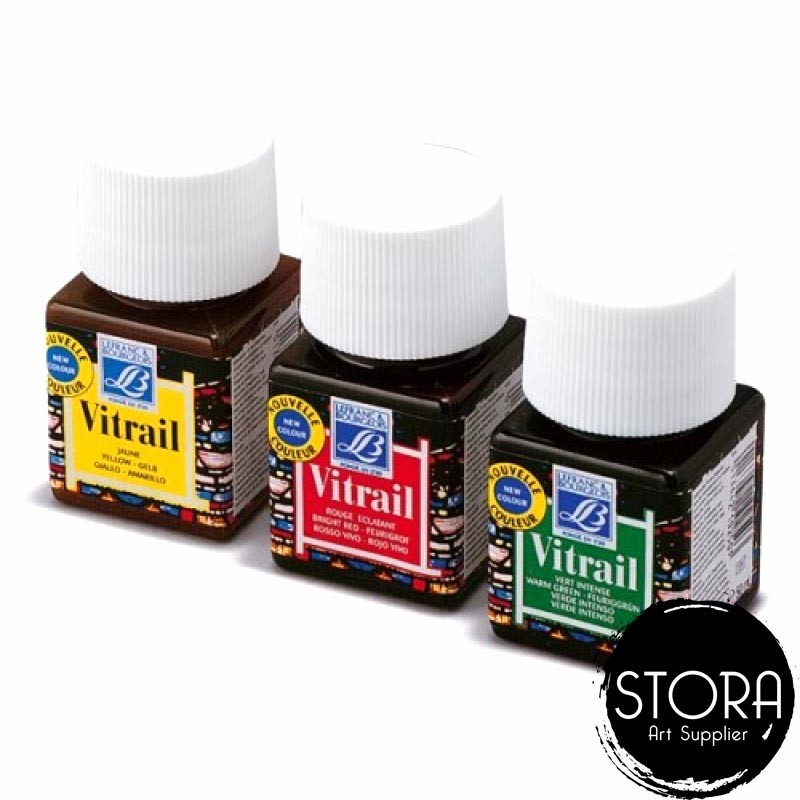 VITRAIL GLASS PAINT TRANSPARANT CAT UNTUK KACA  50 ml 