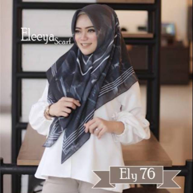 HIJAB SEGIEMPAT MOTIF ELY 76||  Eleeya Scarf