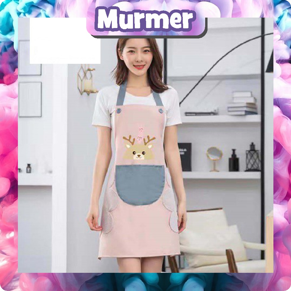 MurmerOfficial  R394 Celemek Masak Apron Waterproof Motif Karakter