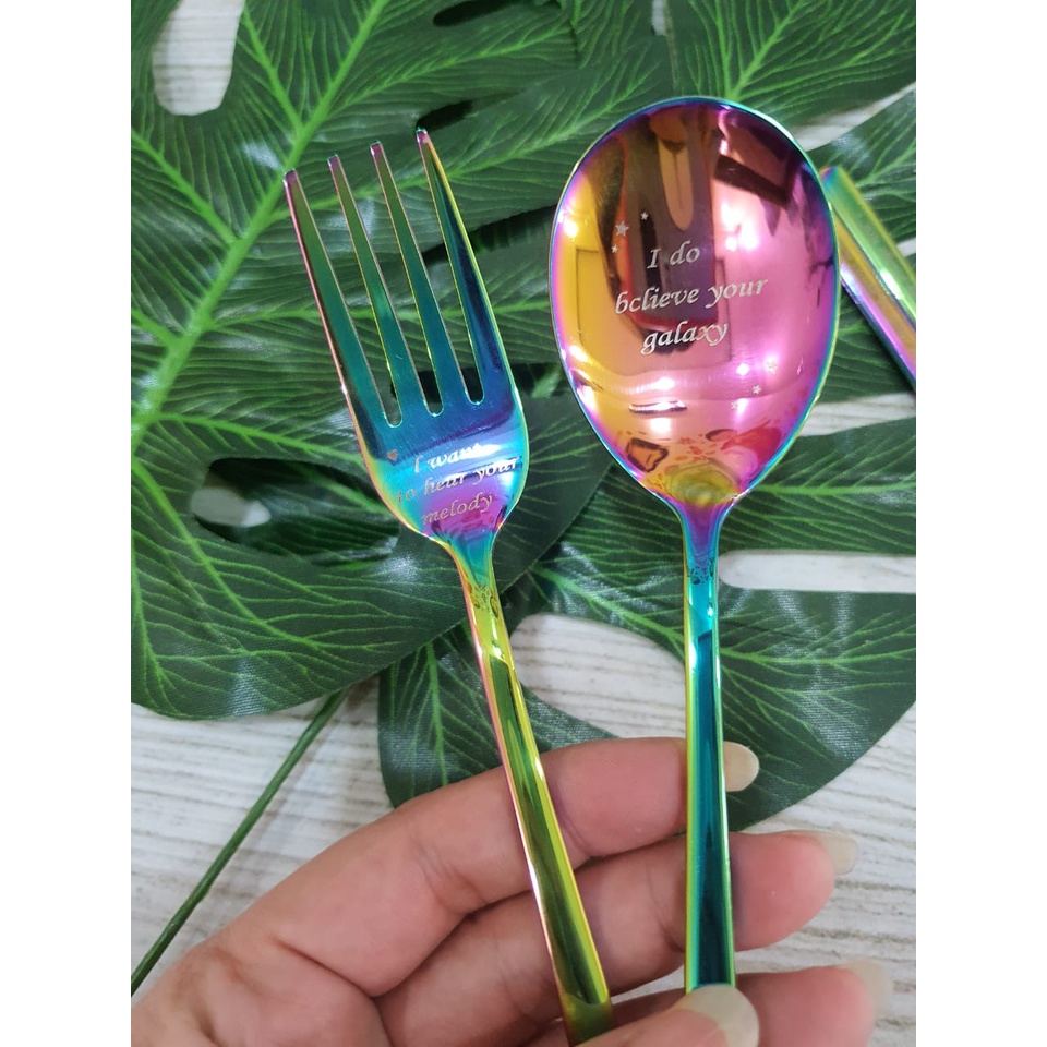 hokkiterus21 SET RAINBOW Alat Makan Korea Sujeo Stainless Steel Tebal -Sendok Korea Set Rainbow R001