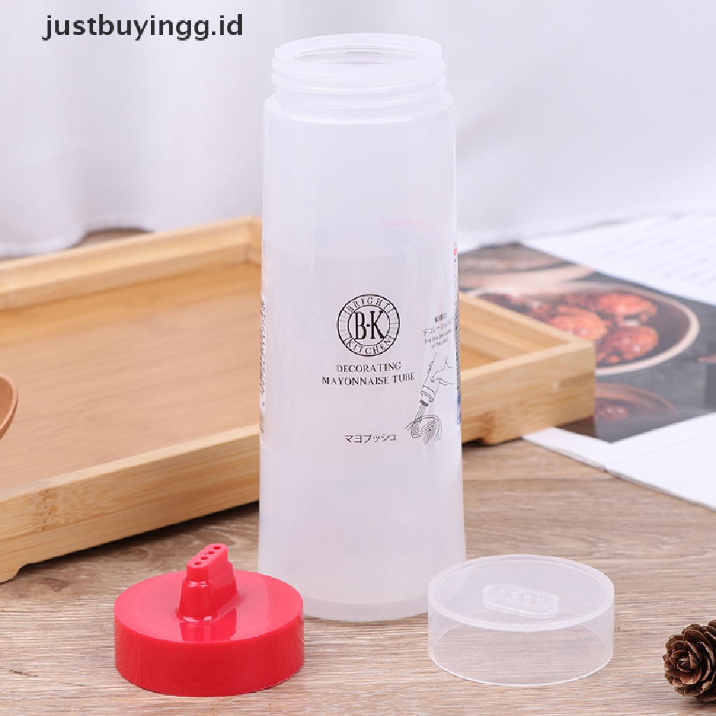 (Justbuyingg.Id) Botol Dispenser Saus / Kecap / Minyak 4 Lubang 300ml Bahan Resin Untuk Dapur