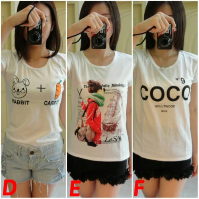 [BIG SIZE] Kaos Import Wanita Cewek Perempuan Premium D-F