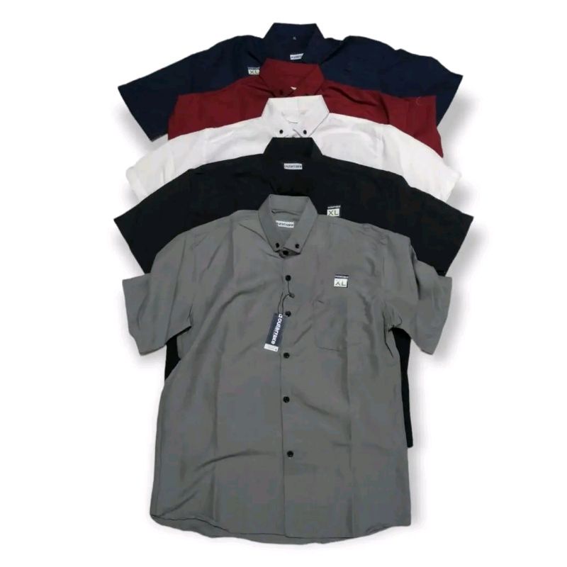 Kemeja pendek polos pria Hurley cottond-kemeja hitam/kemeja pendek pria