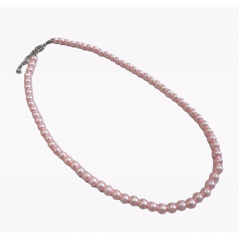 Kalung Mutiara Sintetis 6 mm Pria Wanita Necklace Pearl