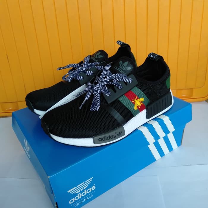 Adidas NMD R1 x Gucci Bee BG1868 Black Green Red For