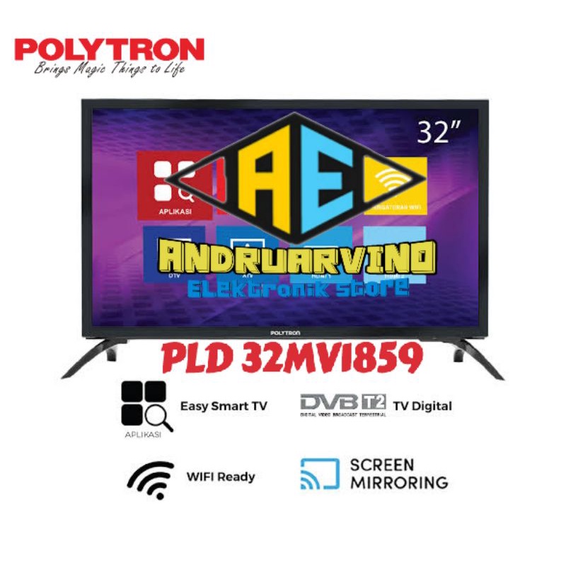 Polytron LED TV Easy Smart Digital TV 32 Inch – PLD 32MV1859 New 2022