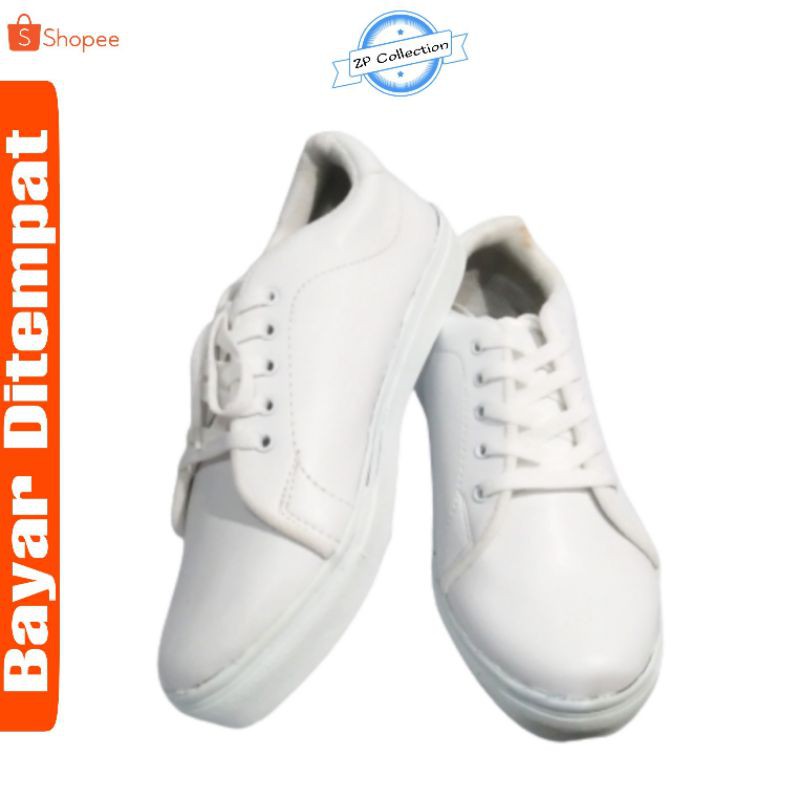 Sepatu Pria Wanita Putih Polos / White Shoes / Sneakers Polos / Sepatu Pria Murah (KODE :CUCI.Gdng)