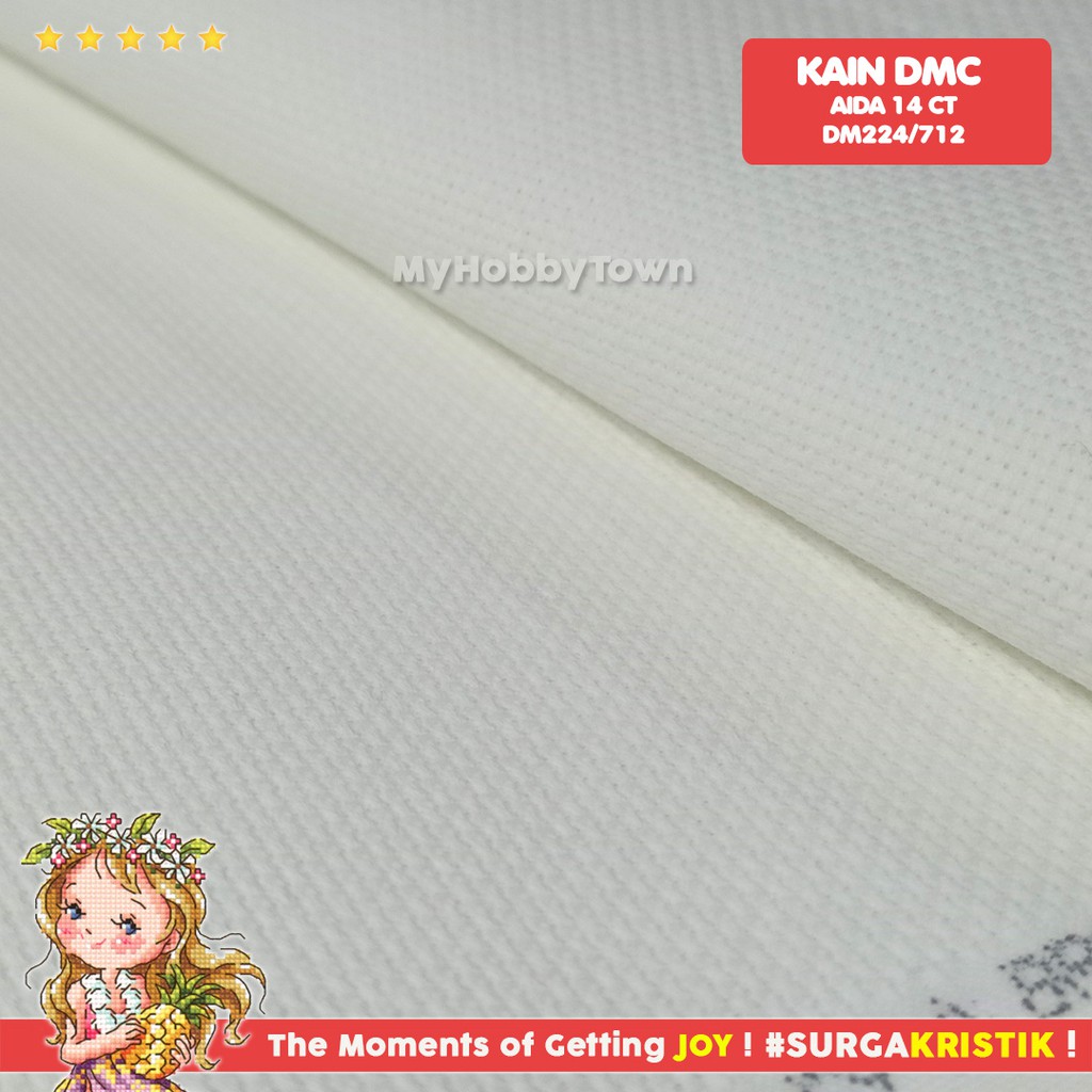 [DISKON] Kain Sulam Kristik Aida DMC 14ct - 712 - Off White DM224 Quarter