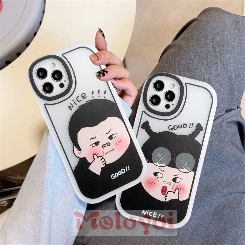 Soft Case Tpu Motif Kartun Chubby Boy 's and Girl Untuk IPhone 11 13 12 Pro Max XR 7 8 6s 6 Plus X XS Max SE 2020