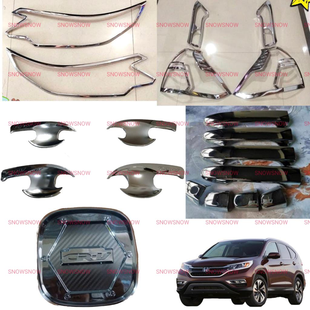 Paket Garnish Depan Belakang Outer Handle Cover Grand All New Crv 2013 2016 4pcs Chrome