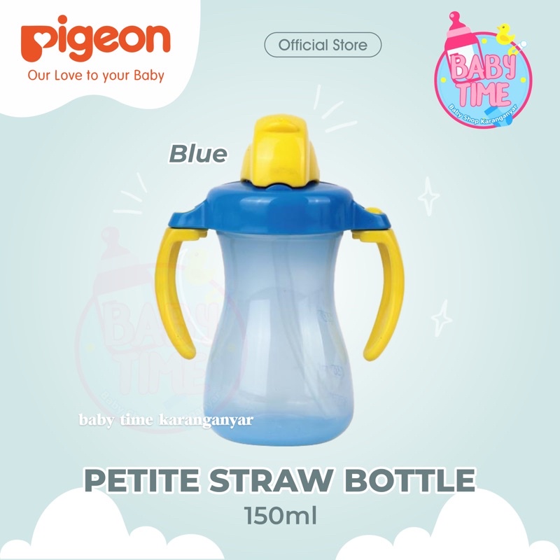 PIGEON Petite Straw Bottle Botol Cangkir Gelas Minum Anak Bayi 150ML 150 ML Training Cup Pink Blue