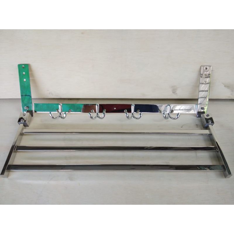 RAK HANDUK 3 SUSUN + GANTUNGAN BAJU 4 BARIS/RAK GANTUNGAN HANDUK BAJU CELANA PAKAIAN KAMAR MANDI