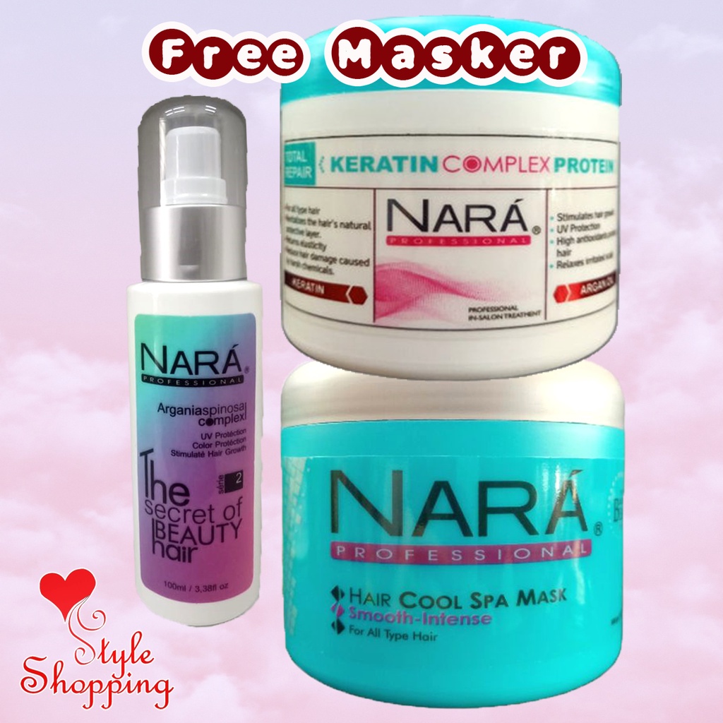 [Free Masker] NARA Paket Serum Argan Oil, Keratin, Cool Spa