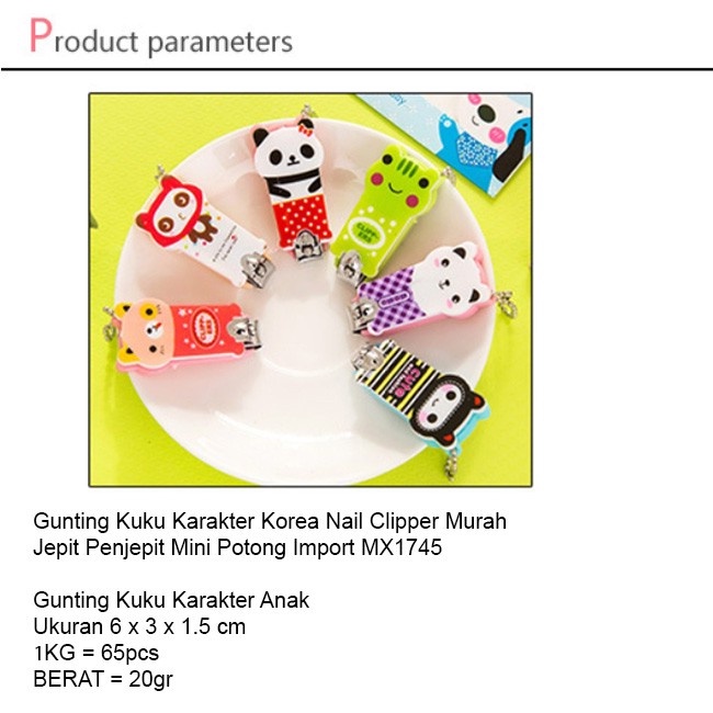 Gunting Kuku Karakter Korea Nail Clipper Murah Jepit Penjepit Mini Potong Import MX1745