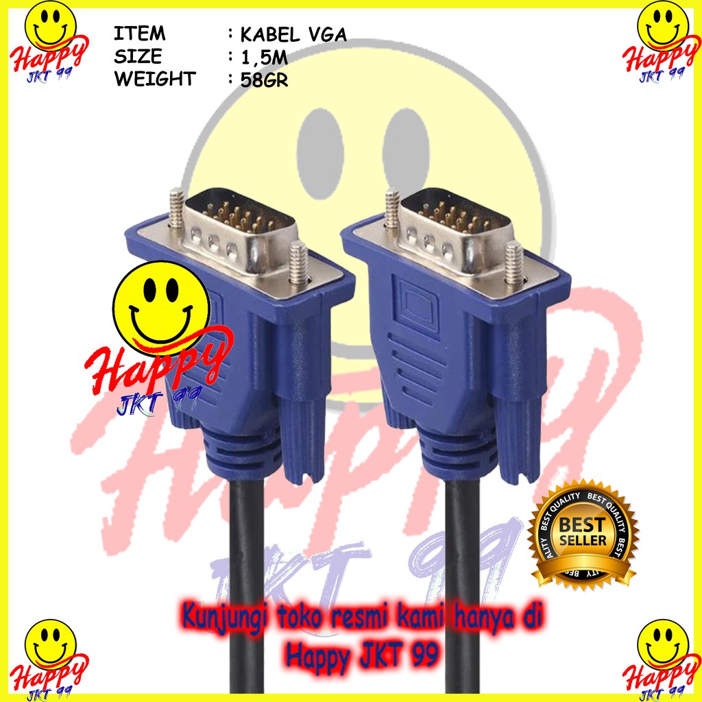 [ HAPPY JKT 99 ] KABEL VGA 1.5M 1,5M METER