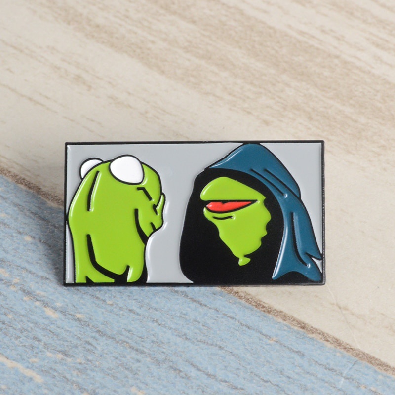 Bros Pin Enamel Desain Katak Pepe Untuk Perhiasan