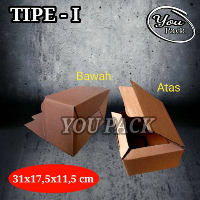 

KOTAK KARDUS TIPE-I 31X17,5X11,5 CM COKLAT POLOS DUS BOX PACKING