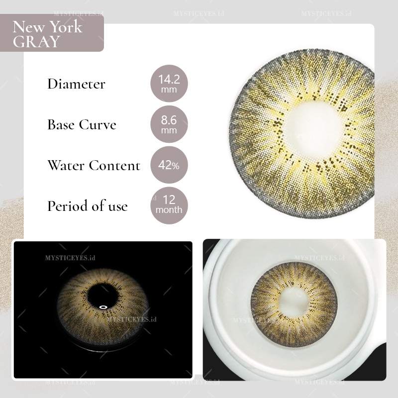 [✅COD] MYSTICEYES SOFTLENS NEW NEW YORK SERI Lensa Kontak Normal 14.0-14.2 MM