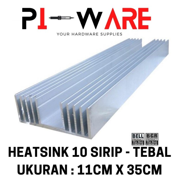 Heatsink 10 Sirip Aluminium Pendingin Ukuran 11 x 35cm Tebal 5mm