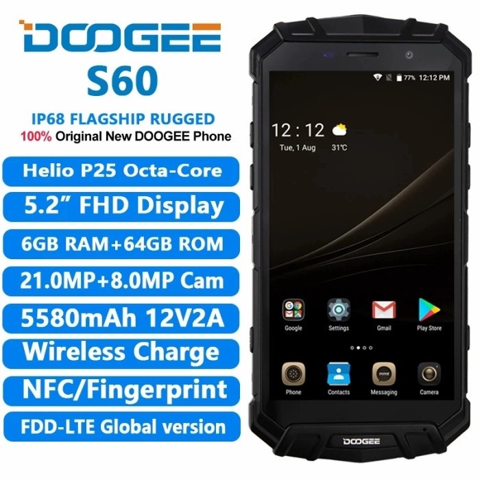 Doogee S60 Pro HP Outdoor NFC tahan banting tahan air