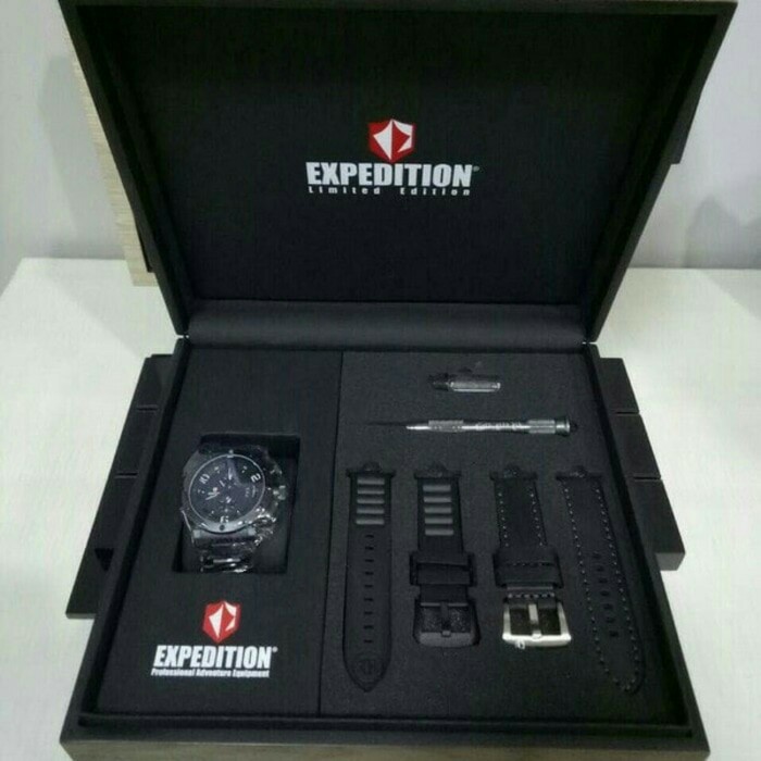 ORIGINAL JAM TANGAN EXPEDITION 6381 LIMITED EDITION FULL BLACK KACA ANTIGORES