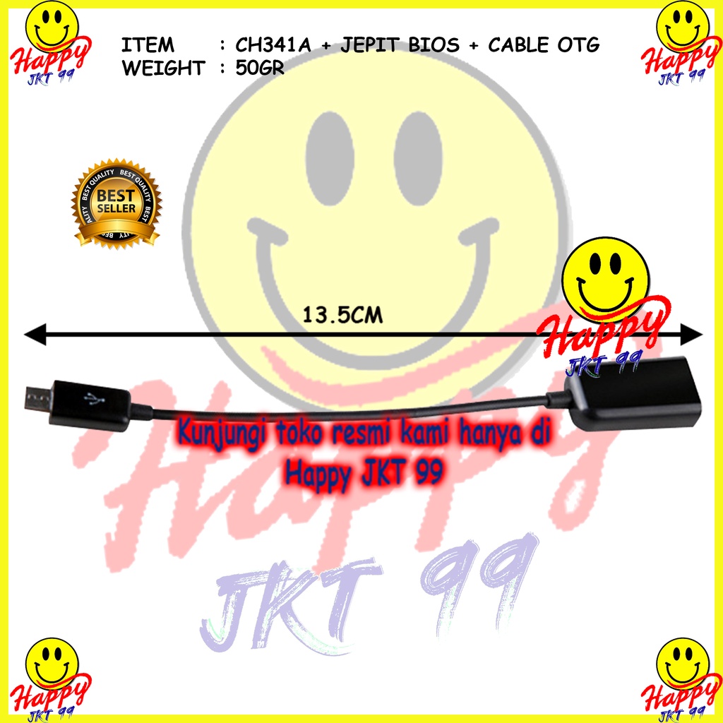 [ HAPPY JKT 99 ] CH341A + OTG + KABEL JEPIT IC ANDROID EEPROM FLASH BIOS USB PROGRAMER ORIGINAL