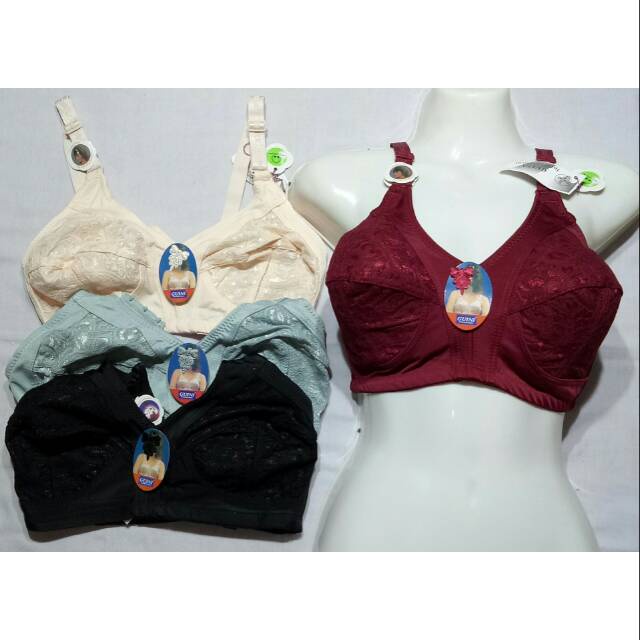 Bra Sport GUINI 500 | BH Brukat Wanita Dewasa Tanpa Kawat Busa Kancing 3 | Open Sorex Ecer Satuan