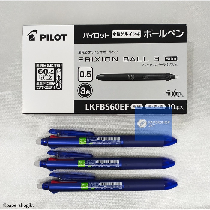 

PENA PILOT FRIXION 3 in 1 0.5mm Warna warni Bisa Di Hapus 1 Pcs - Biru promo
