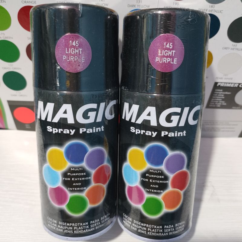 Magic Spray Paint Pilox Pilok Magic Light Purple Ungu Metalik Metalic 145 300cc Cat Semprot Serbaguna Magic Ukuran Besar 300 cc