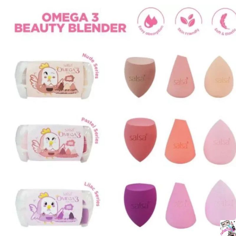 ☃Cutezz_Ching1☃Salsa Omega 3 Beauty Blender - Sponge Isi 3