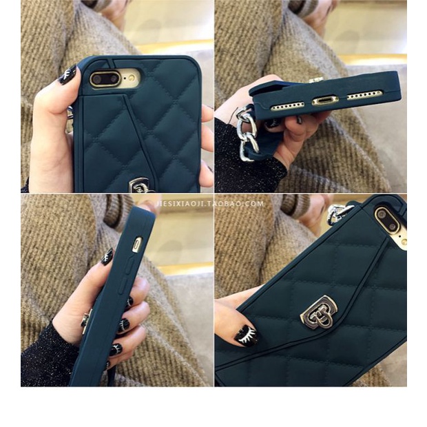 Softcase silikon Tas Mini Tali Merah Chan*el Iphone 6 7 8 6+ 7+ 8+ Plus X Xs Xr 11 Pro Max 12 Pro Max 13 Pro Max FH19