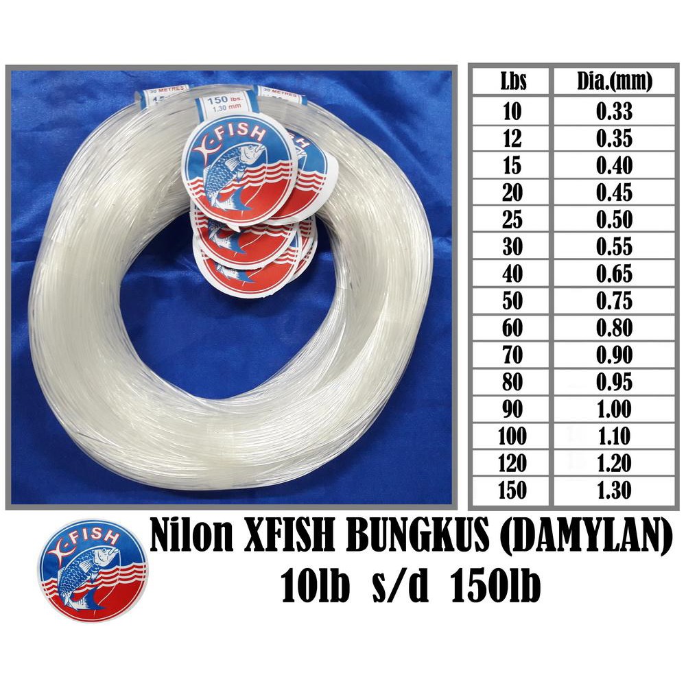 Nilon XFish Bungkus (Damyl) #8lb - #30lb