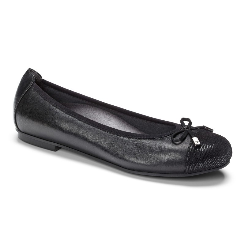 Vionic Minna Black Ballerina Shoes Wanita