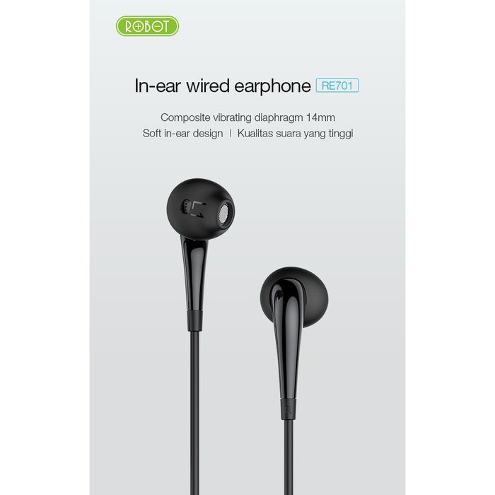 ROBOT RE701 Soft In Ear 3.5mm Wired Headset with High Definition Sound Quality